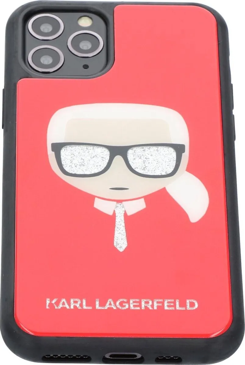 Karl Lagerfeld iPhone 11 Pro TPU Kunstleer Hoesje Rood - 3700740459669