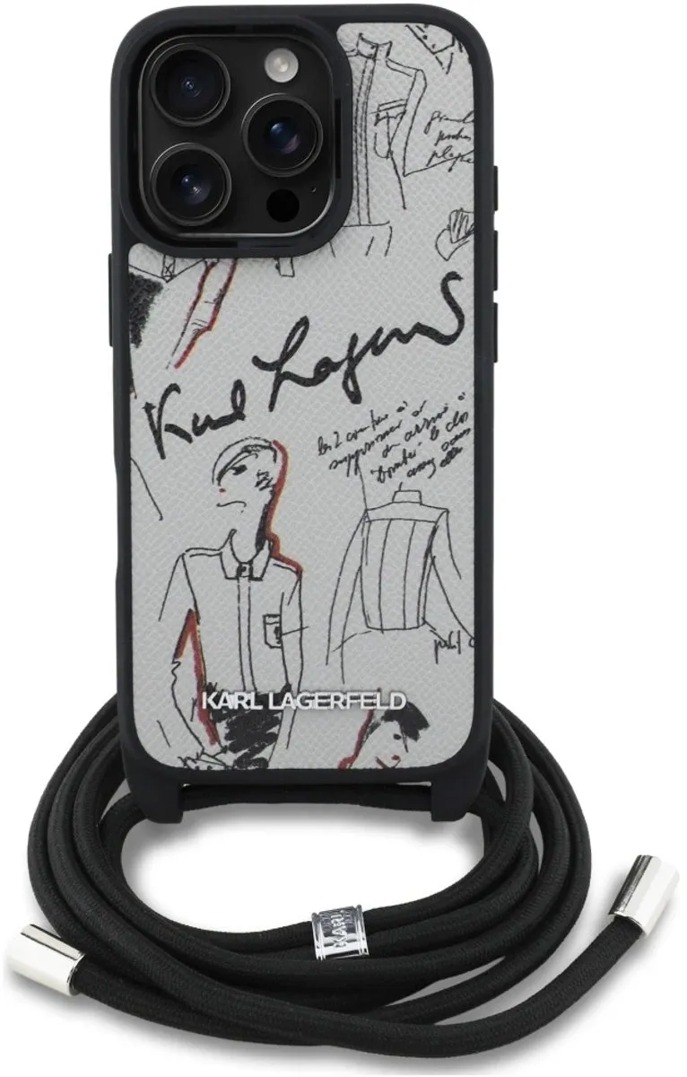 Karl Lagerfeld Crossbody Case - iPhone 16 Pro - Zwart