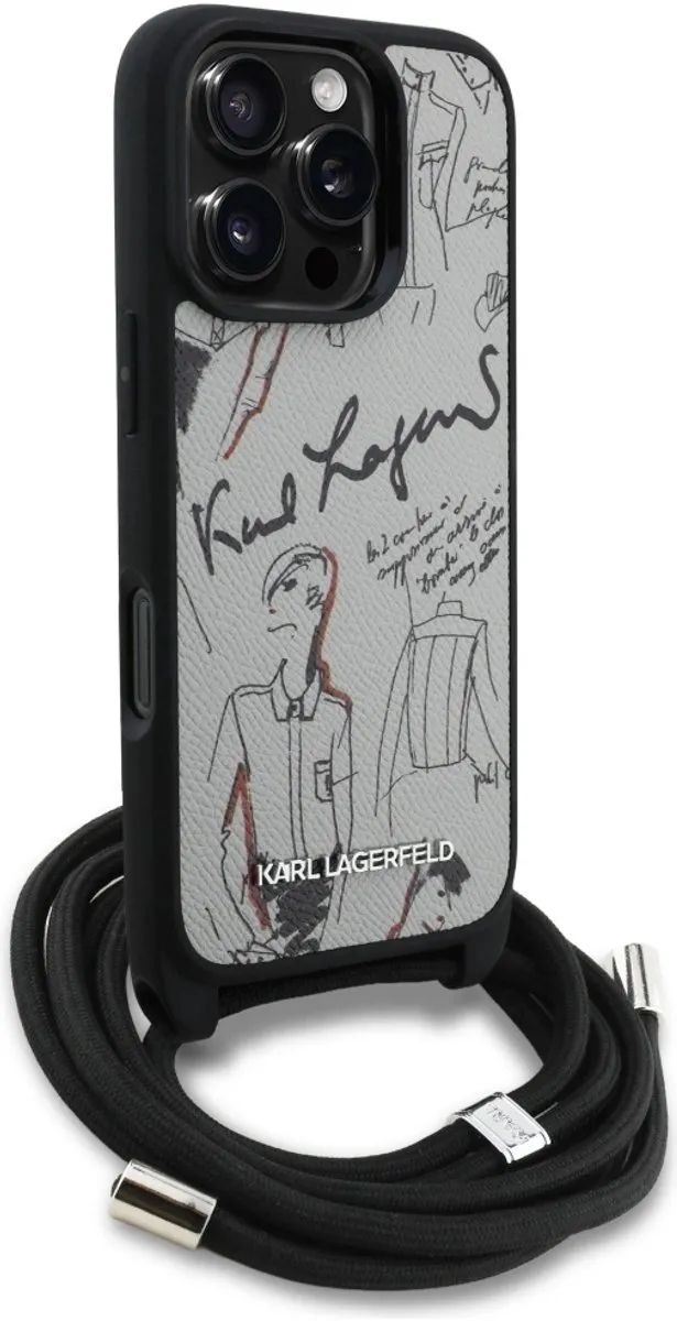 Karl Lagerfeld Crossbody Case - iPhone 16 Pro - Zwart