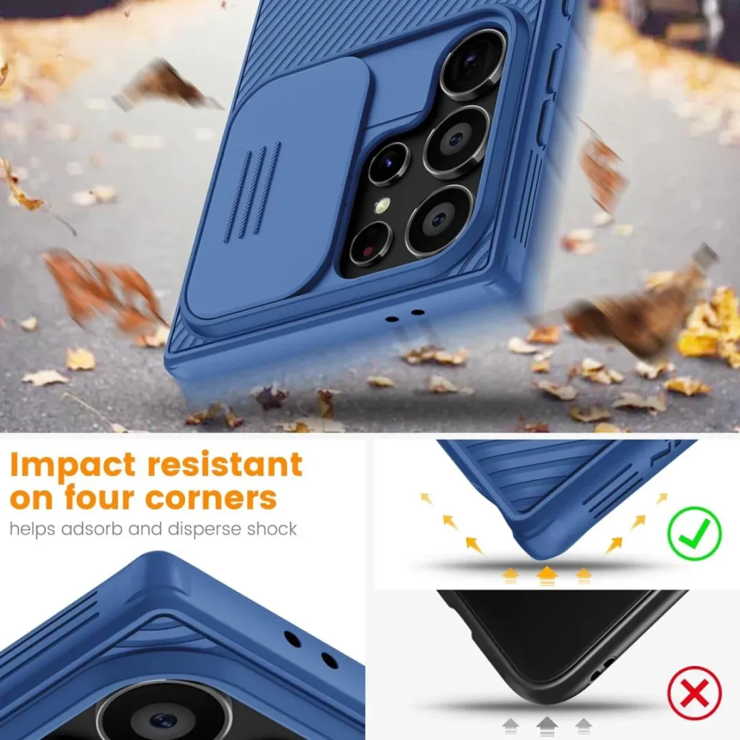 Nillkin Samsung Galaxy S24 Ultra CamShield Camera Slider Hoesje - Blauw