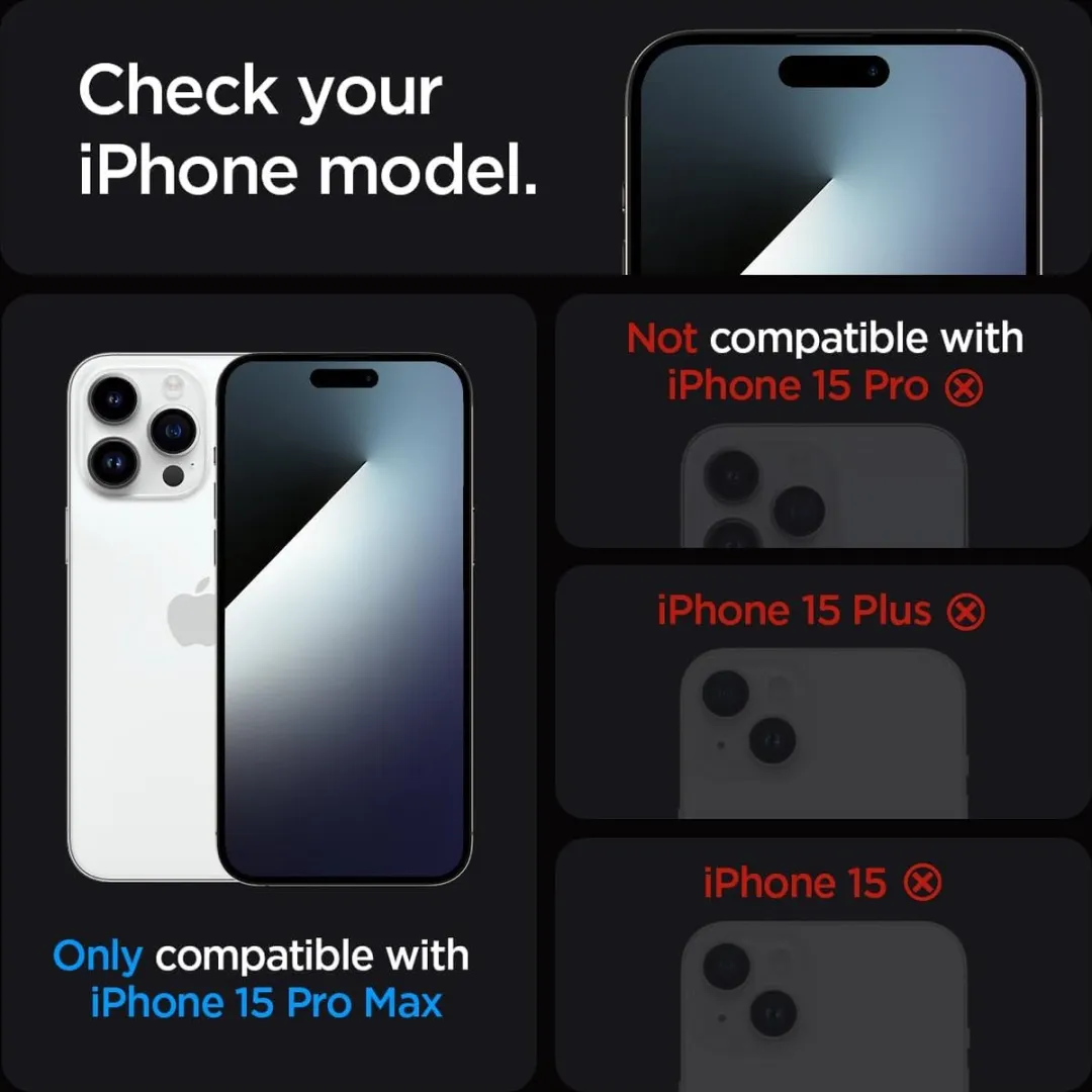 Spigen Glas.tR EZ Fit iPhone 15 Pro Max Screenprotector - 2 Stuks