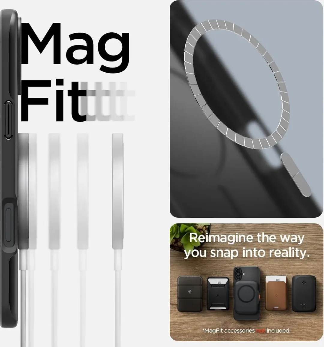 Spigen ACS06811 MagSafe Hoesje - iPhone 16 Plus - Zwart