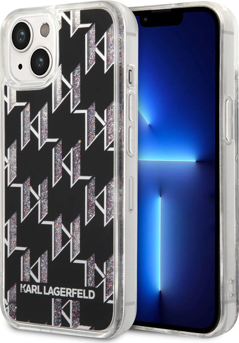 Karl Lagerfeld Liquid Glitter Monogram iPhone 14 Plus Hoes
