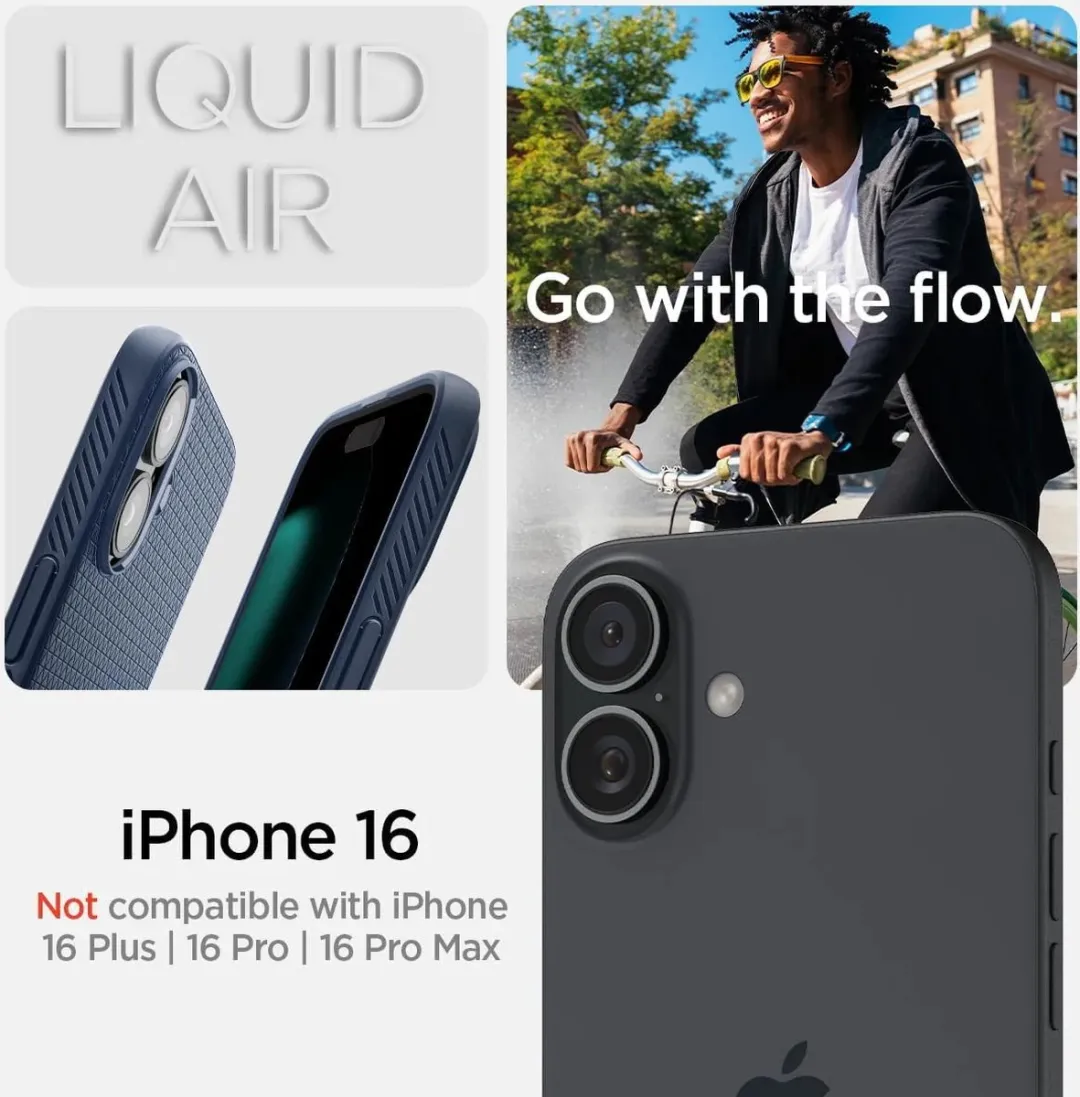 Spigen Liquid Air Back Cover iPhone 16 - Blauw
