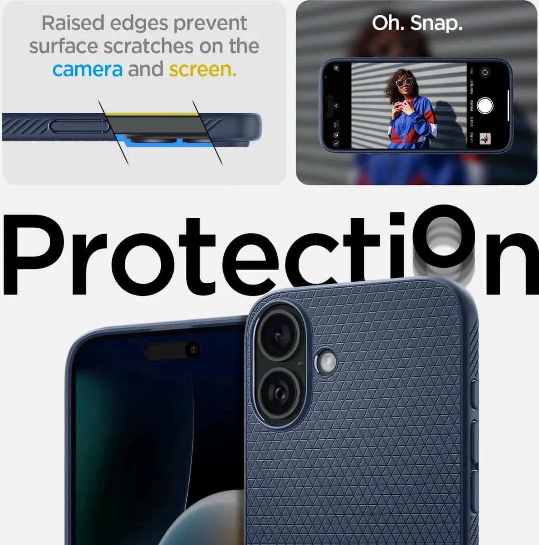 Spigen Liquid Air Back Cover iPhone 16 - Blauw