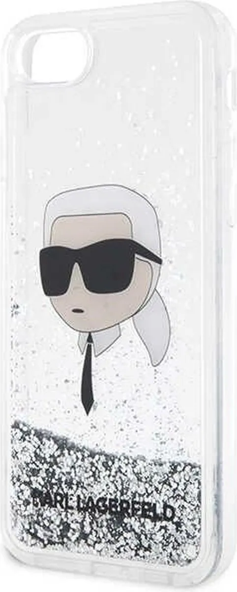 Karl Lagerfeld KLHCI8LNKHCH Hoesje iPhone 7/8/SE - Zilver Glitter