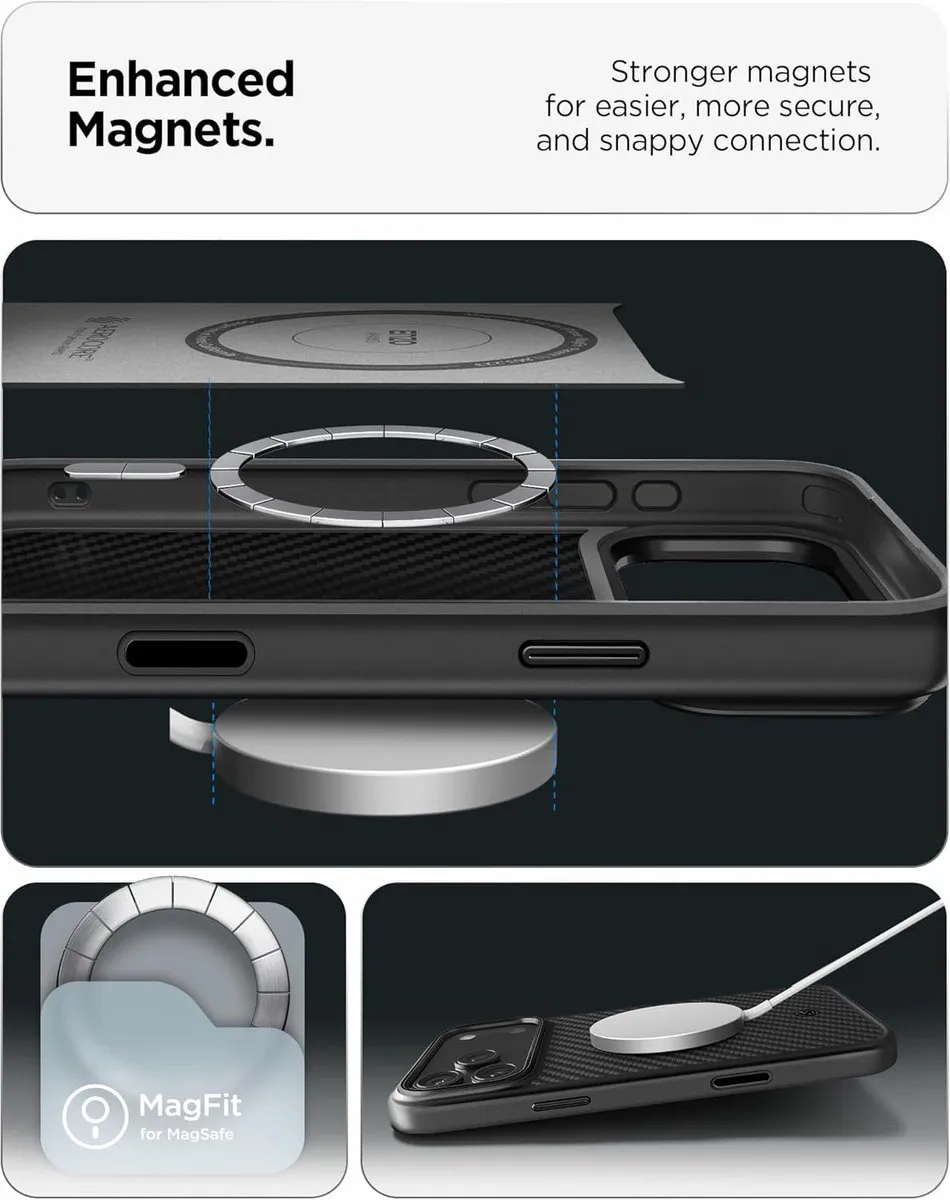 Spigen Enzo Aramid MagFit IL3JP5EZA Hoesje - iPhone 17 Pro Max - Zwart