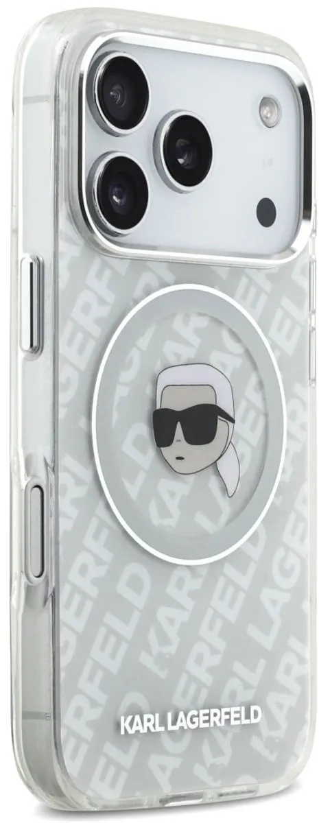 Karl Lagerfeld iPhone 17 Pro Hoesje - MagSafe - Transparant - Zwart