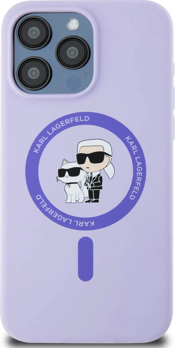 Karl Lagerfeld iPhone 15 Pro Max Backcover - Paars - KC Head Ring