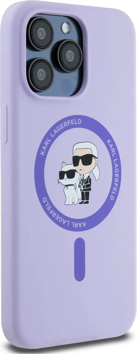 Karl Lagerfeld iPhone 15 Pro Max Backcover - Paars - KC Head Ring