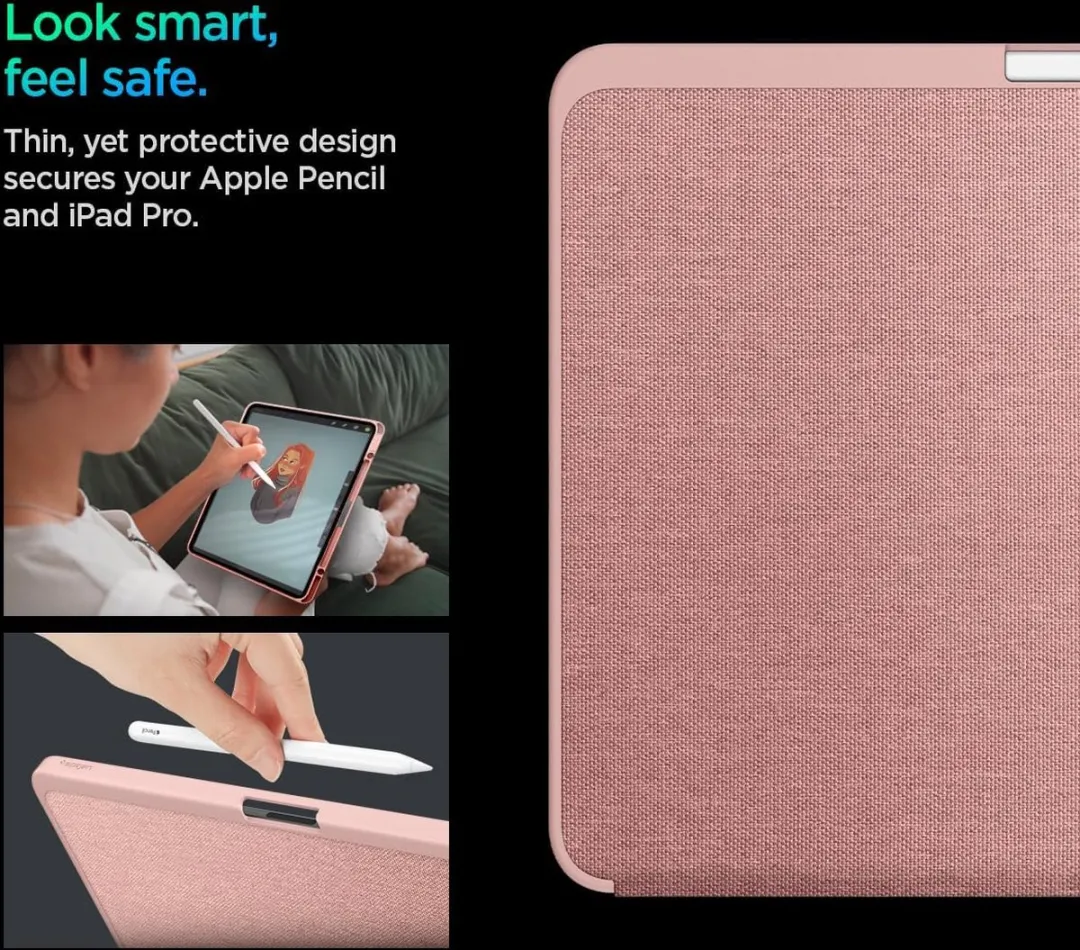 Spigen Urban Fit Book Case Hoesje iPad Pro 13" M4 - Roze
