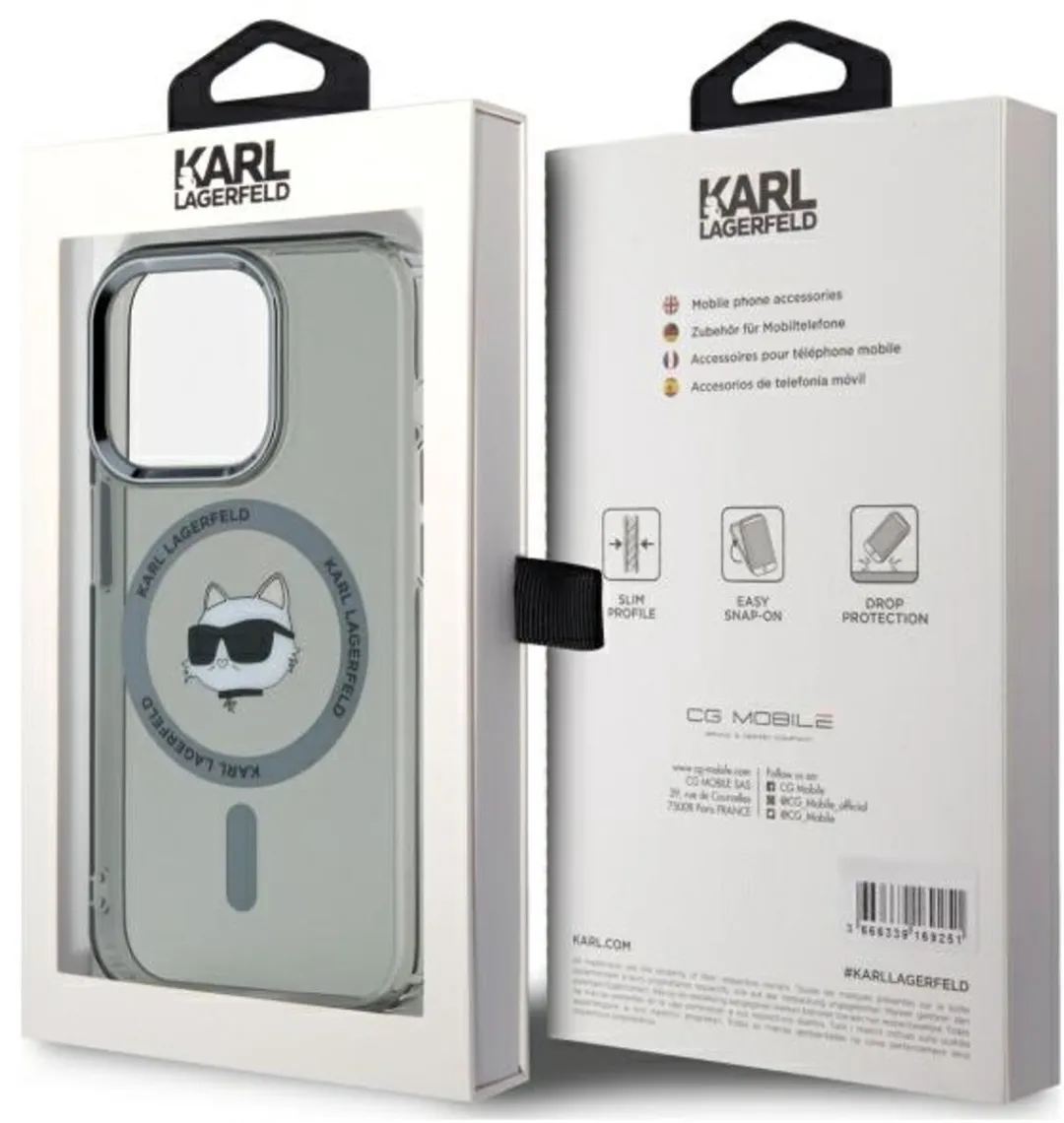 Karl Lagerfeld MagSafe Hoesje iPhone 15 Pro Choupette - Zwart