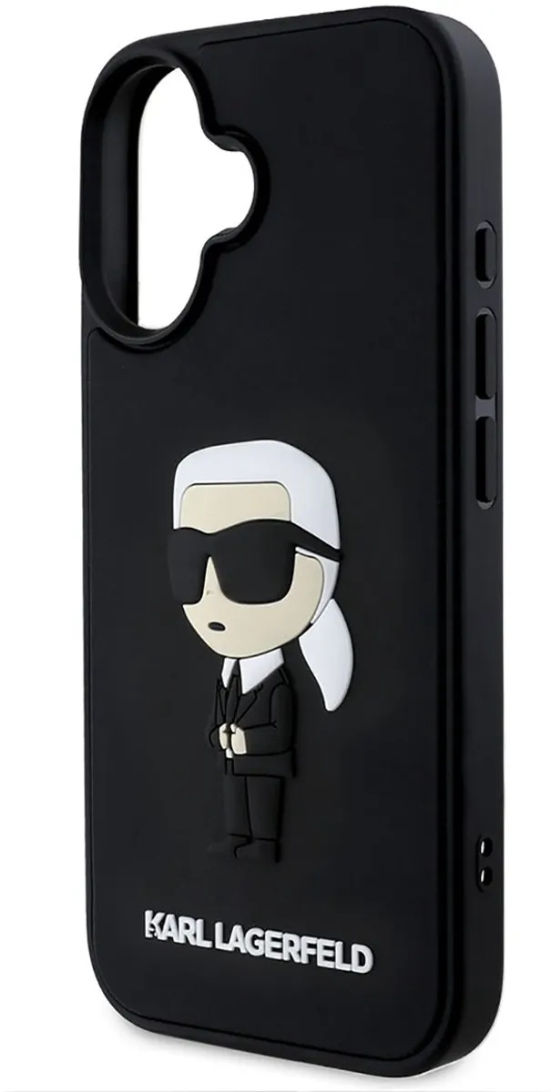 Karl Lagerfeld KLHCP16S3DRKINK Siliconen Hoesje iPhone 16 - Zwart