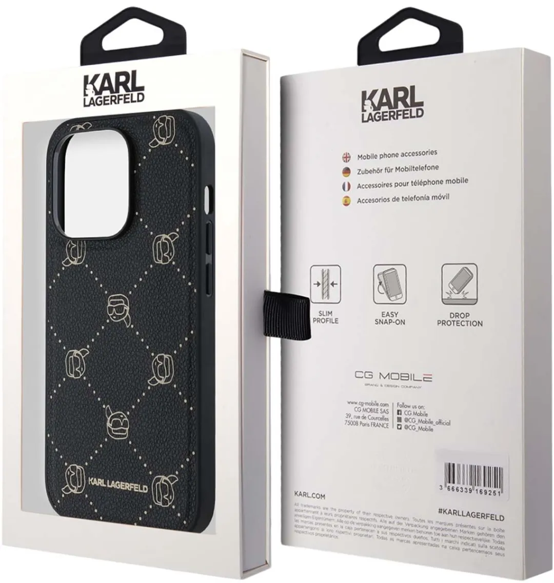 Karl Lagerfeld KLHMP14XPGKHPHK Back Cover - iPhone 14 Pro Max - Zwart - afbeelding 6 van 6