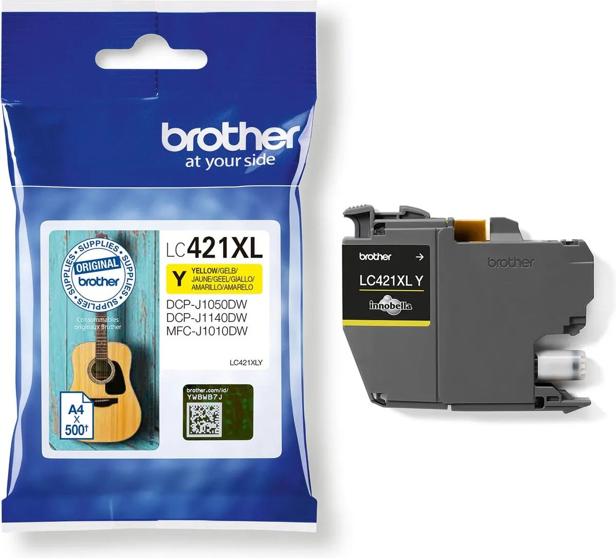 Brother LC-421XLY Inktcartridge Geel - 500 pagina's