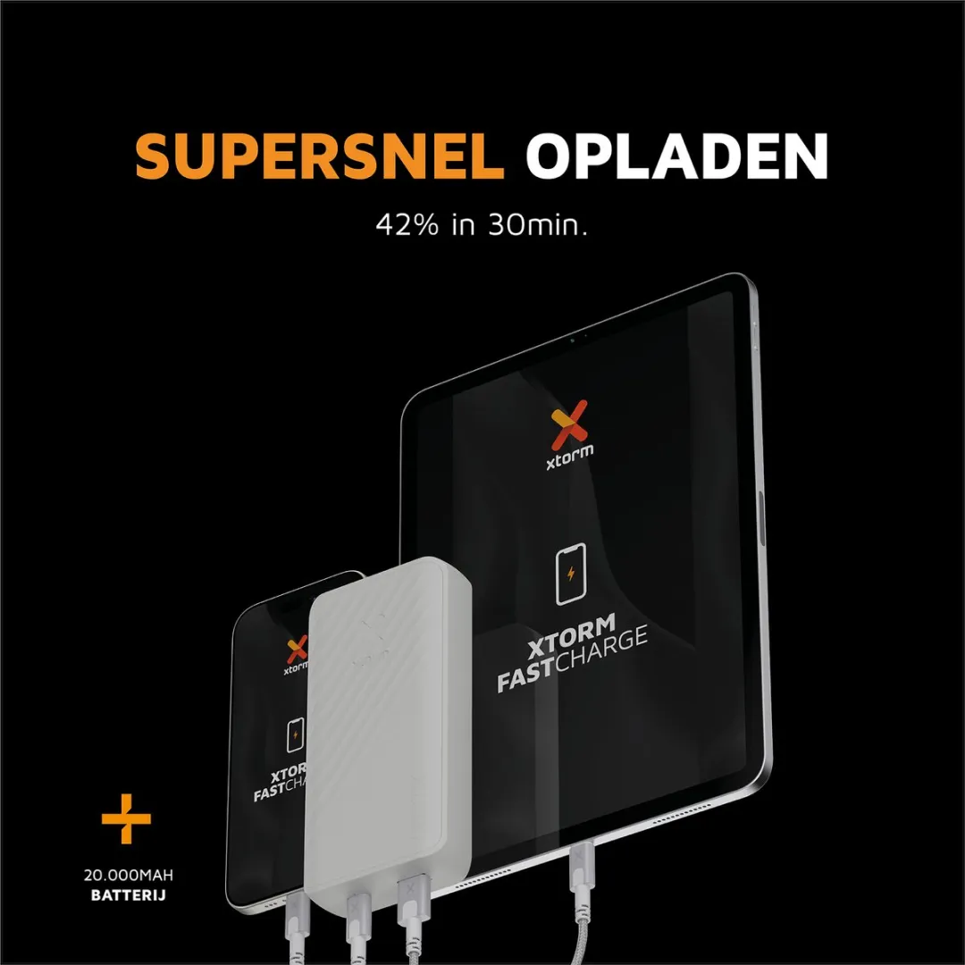 Xtorm Go2 Powerbank XG2200 20.000mAh - USB-A & USB-C - Wit