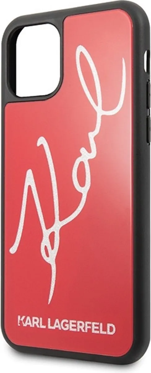 Karl Lagerfeld KLHCN58DLKSRE iPhone 11 Pro Hardcase - Rood Glitter