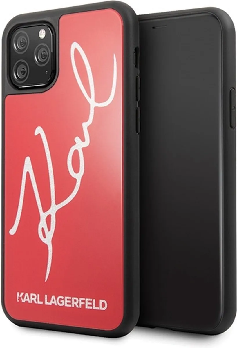 Karl Lagerfeld KLHCN58DLKSRE iPhone 11 Pro Hardcase - Rood Glitter