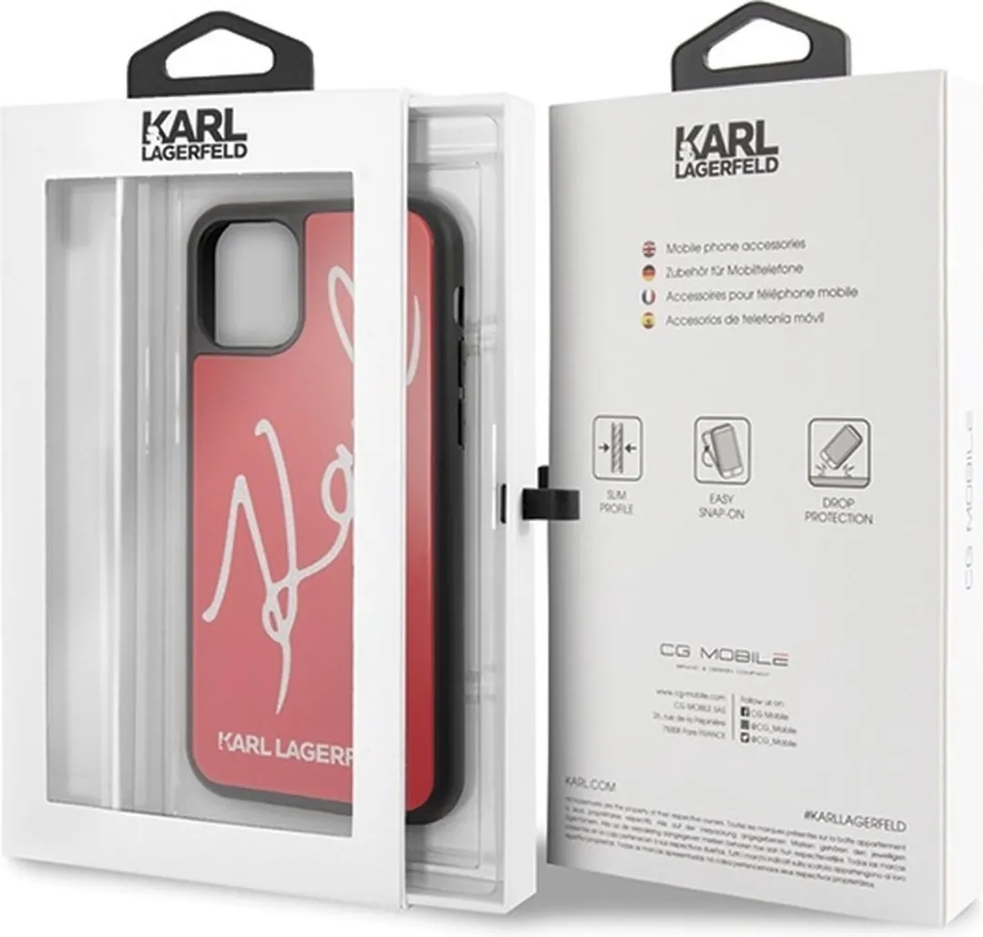 Karl Lagerfeld KLHCN58DLKSRE iPhone 11 Pro Hardcase - Rood Glitter