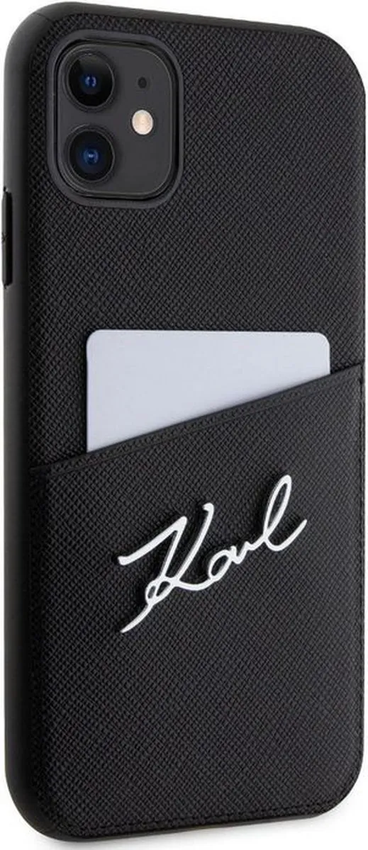 Karl Lagerfeld Saffiano iPhone Hoesje - Zwart