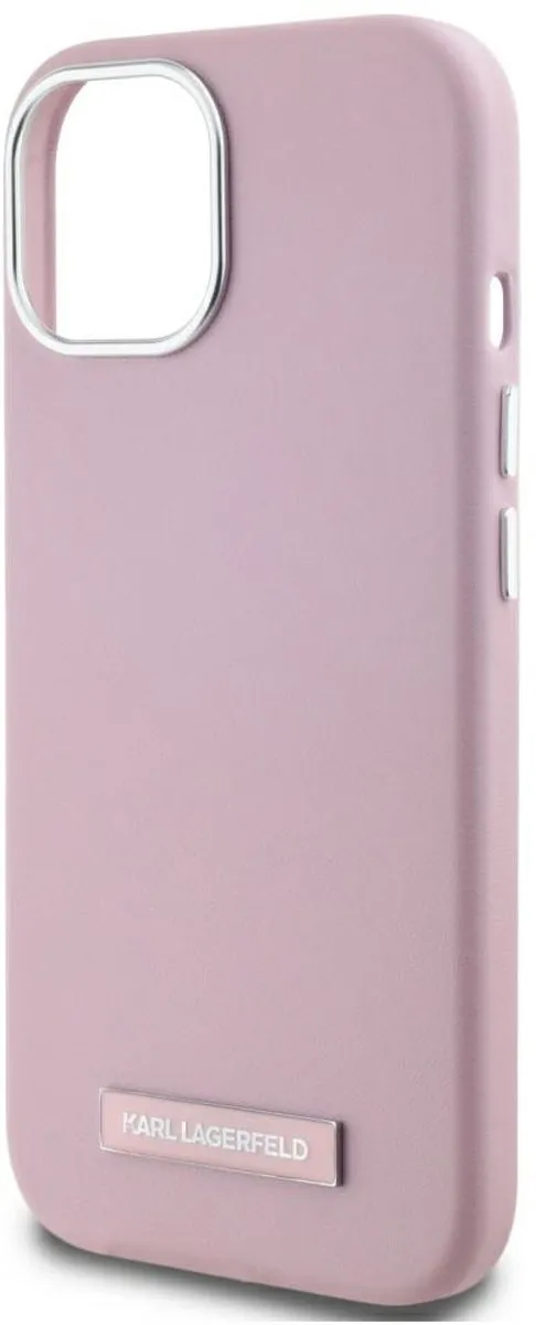 Karl Lagerfeld iPhone 15 Hoesje Magsafe Metaal Transparent