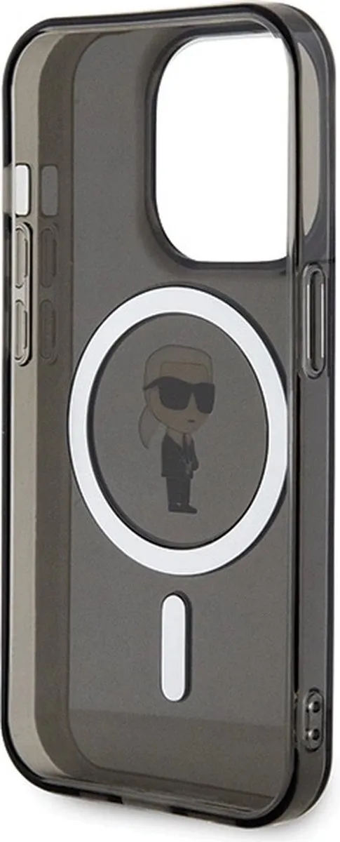 Karl Lagerfeld IML Ikonik MagSafe Hoesje iPhone 14 Pro - Zwart