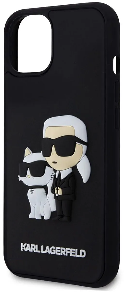 Karl Lagerfeld Karl Choupette 3D Hoesje iPhone 13 - Zwart