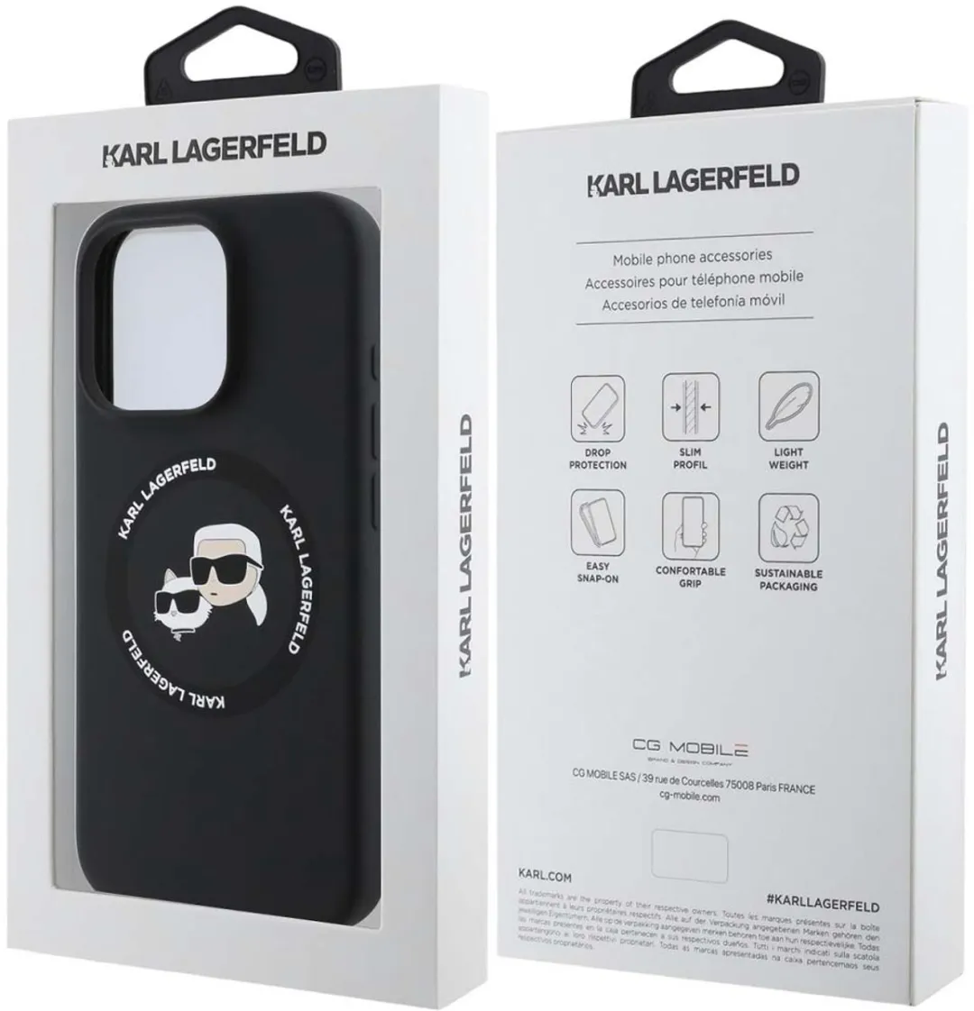 Karl Lagerfeld Hoesje iPhone 16 Pro Max MagSafe - Zwart