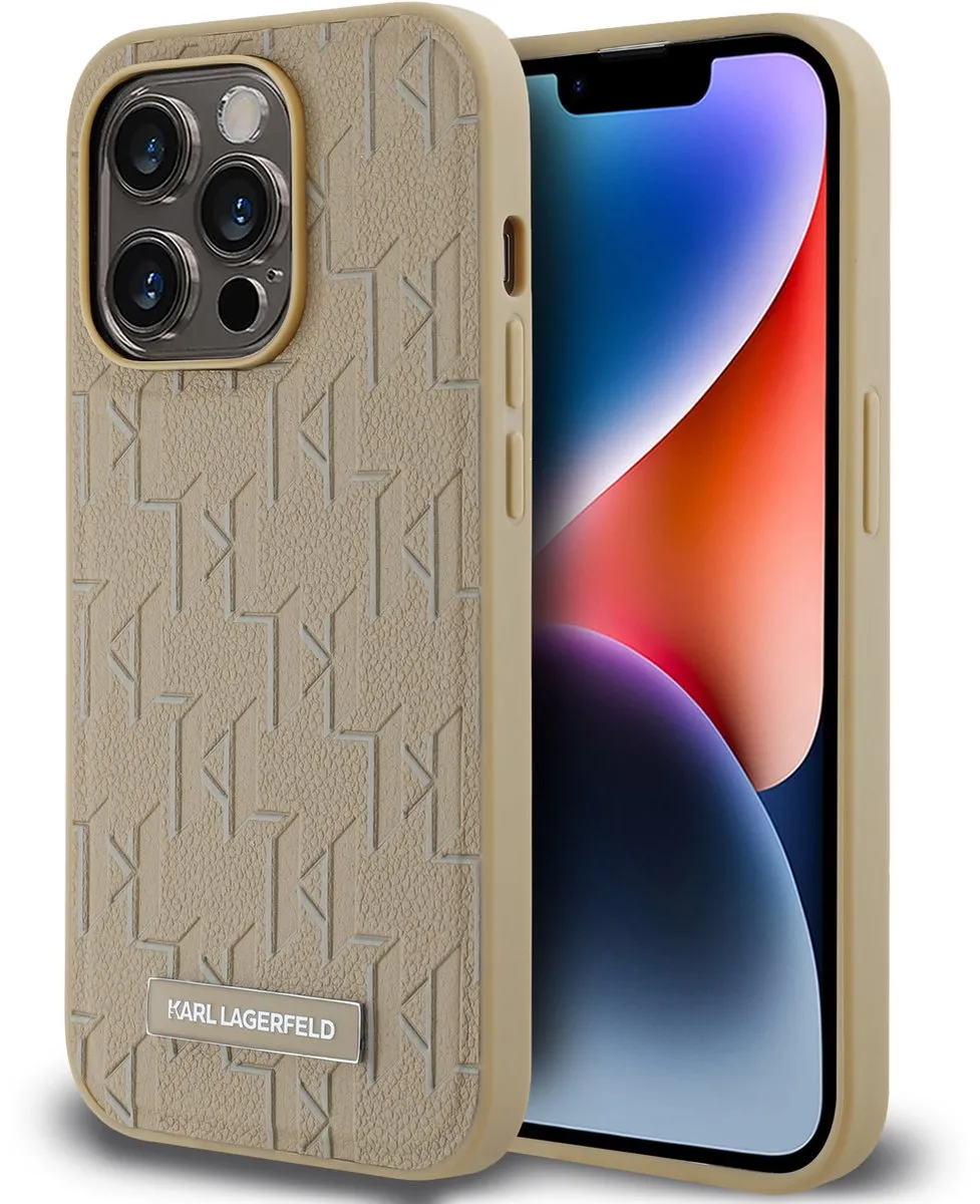 Karl Lagerfeld Beschermhoes iPhone 14 Pro MagSafe Beige