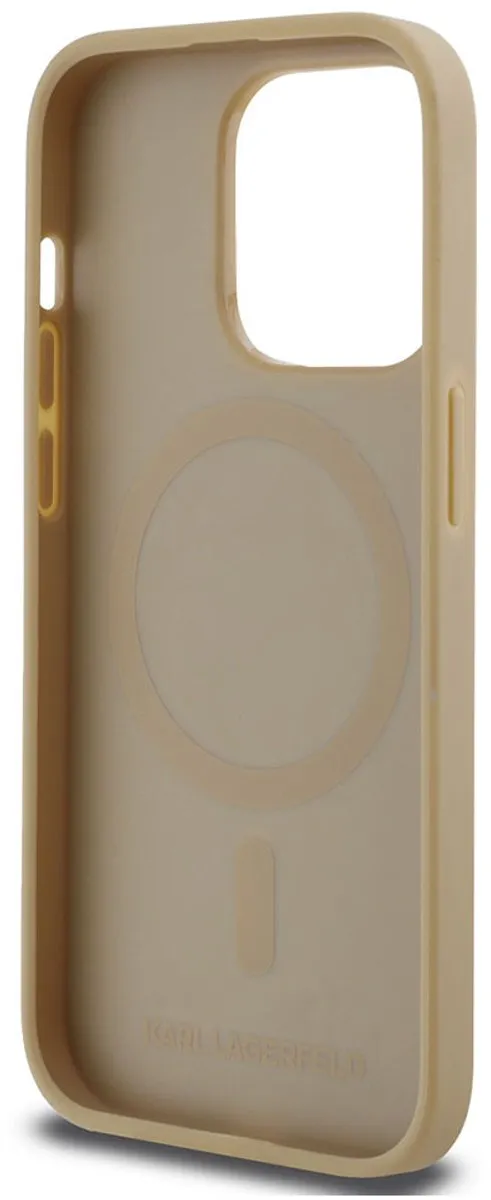 Karl Lagerfeld Beschermhoes iPhone 14 Pro MagSafe Beige