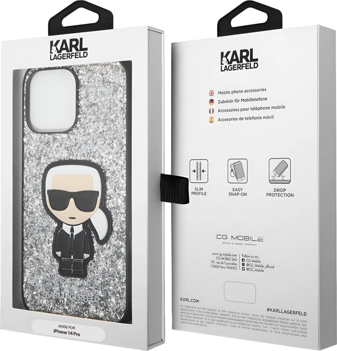 Karl Lagerfeld iPhone 14 Pro Hoesje H7419 - Zilver
