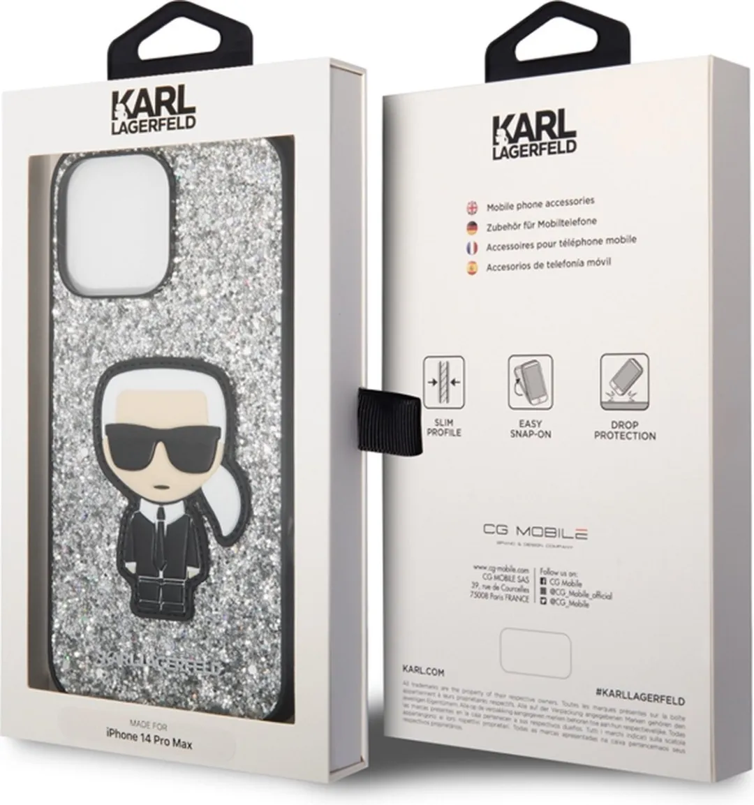 Karl Lagerfeld iPhone 14 Pro Hoesje H7419 - Zilver - afbeelding 6 van 6