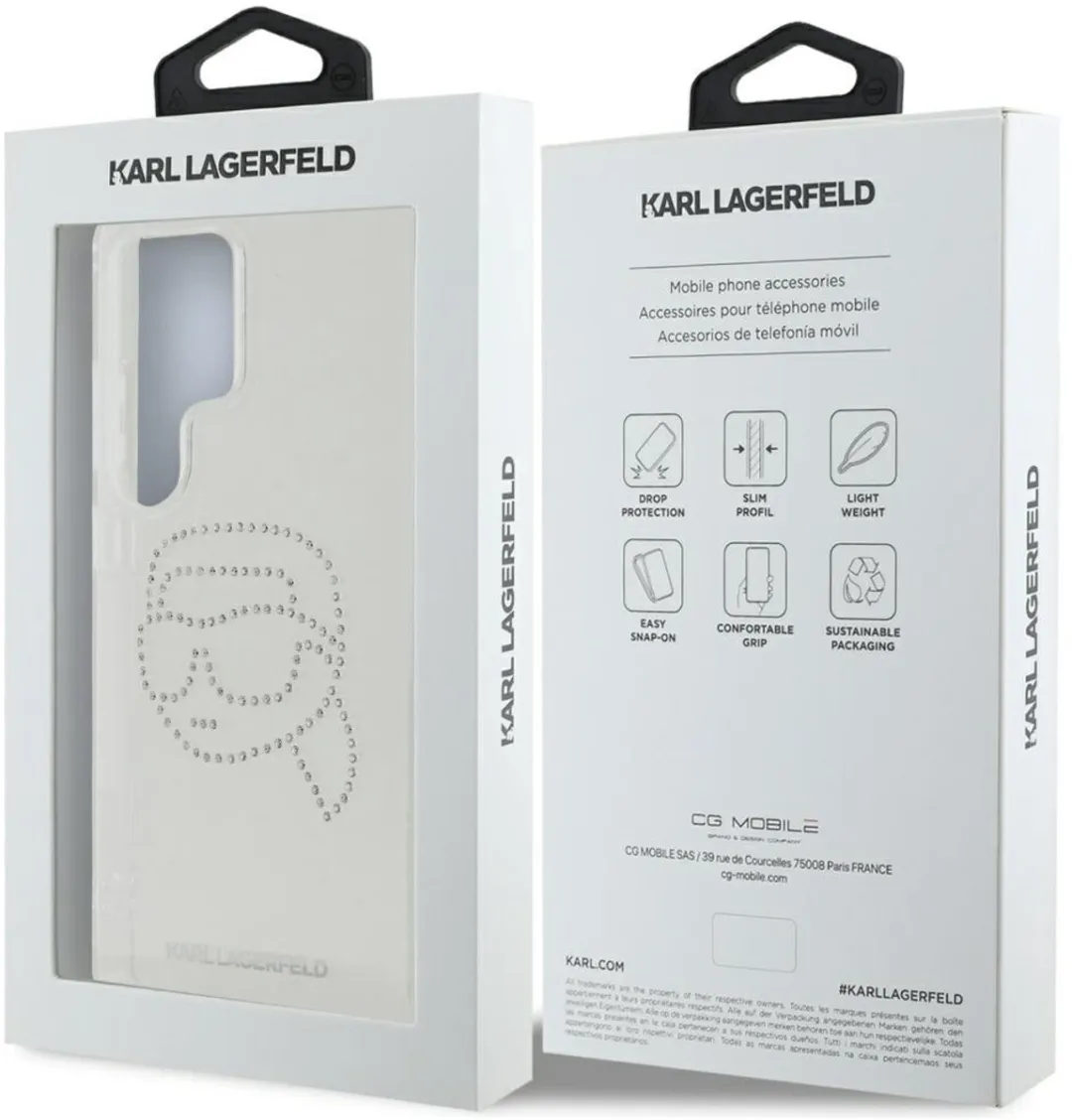 Karl Lagerfeld Case Strass Karl Hoofd Logo - Samsung Galaxy S25 Ultra - Transparent