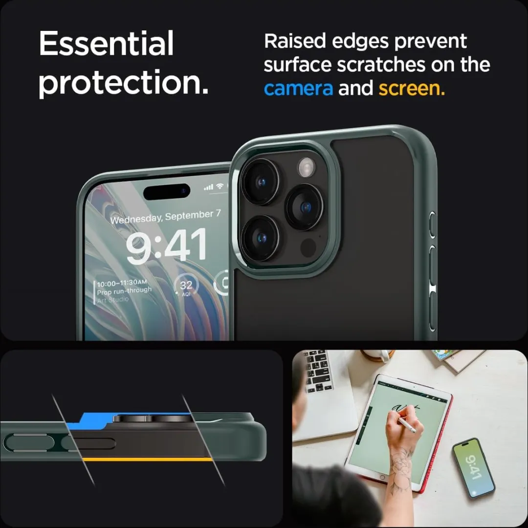 Spigen iPhone 15 Pro Max Ultra Hybrid Back Cover - Groen