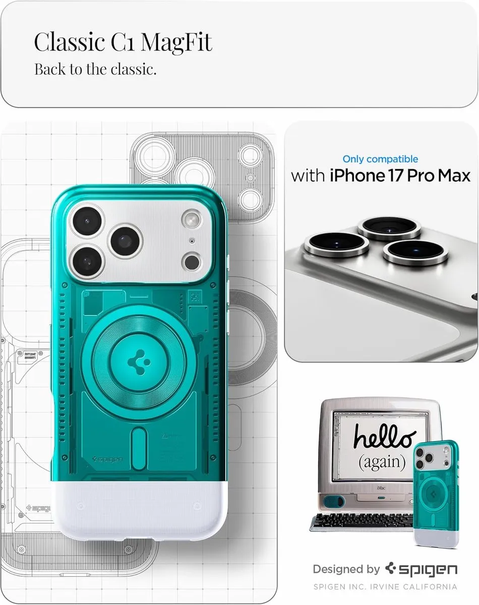 Spigen C1 Back Cover Hoesje - iPhone 17 Pro Max Bondi Blue