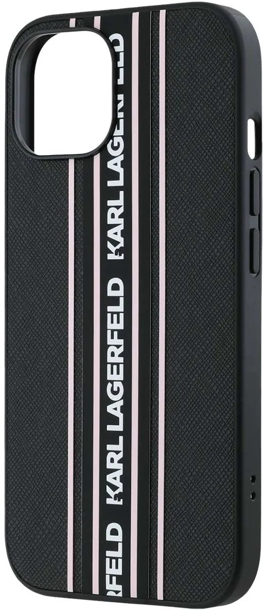 Karl Lagerfeld Saffiano Hoesje iPhone 15 - Zwart