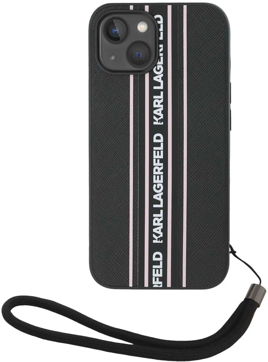 Karl Lagerfeld Saffiano Hoesje iPhone 15 - Zwart