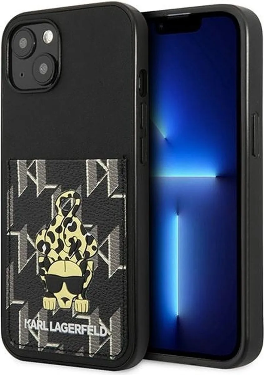 Karl Lagerfeld KLHCP13MCANCNK iPhone Hoesje - Zwart - 1 Kaartslot