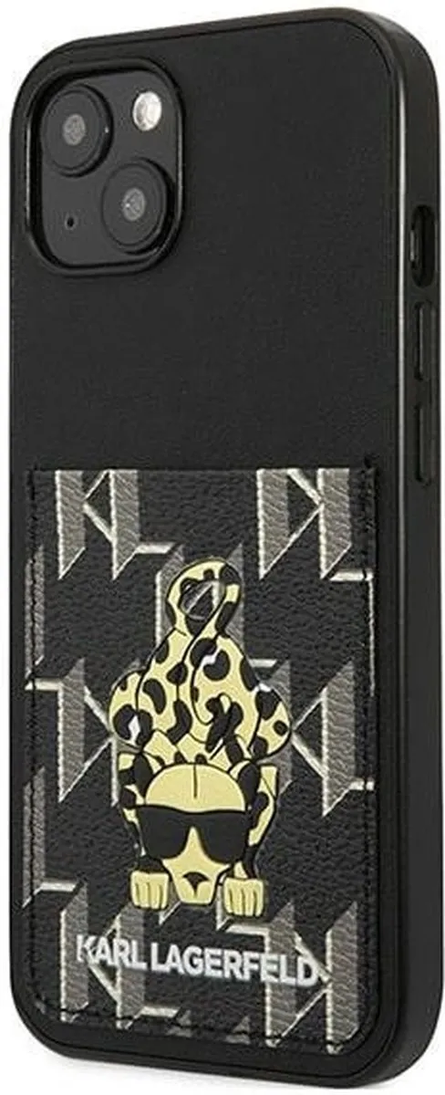Karl Lagerfeld KLHCP13MCANCNK iPhone Hoesje - Zwart - 1 Kaartslot