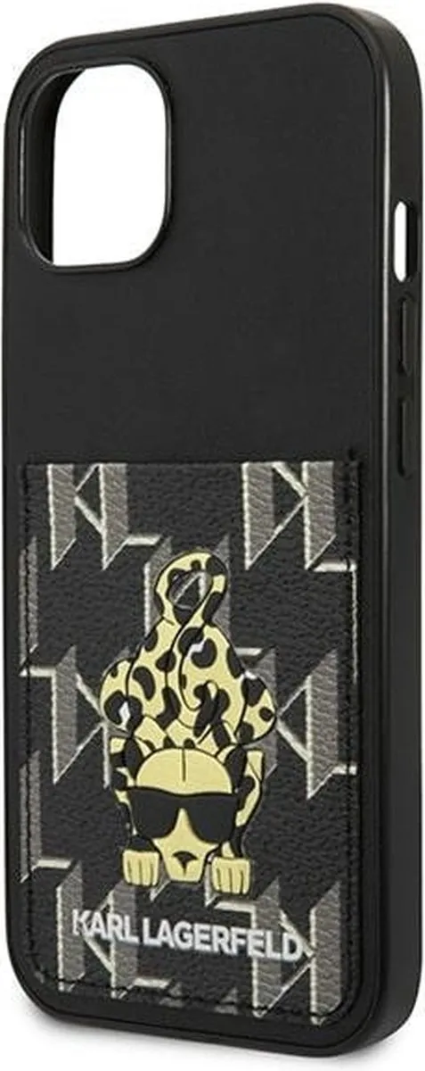 Karl Lagerfeld KLHCP13MCANCNK iPhone Hoesje - Zwart - 1 Kaartslot