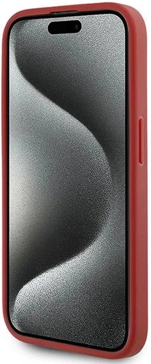 Karl Lagerfeld Diagonal Quilted Script Hoesje iPhone 15 Pro Max - Rood