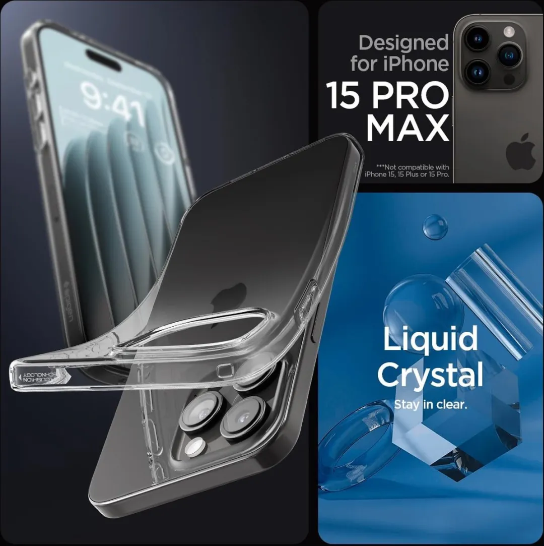 Spigen Liquid Crystal Hoesje iPhone 15 Pro Max - Transparant