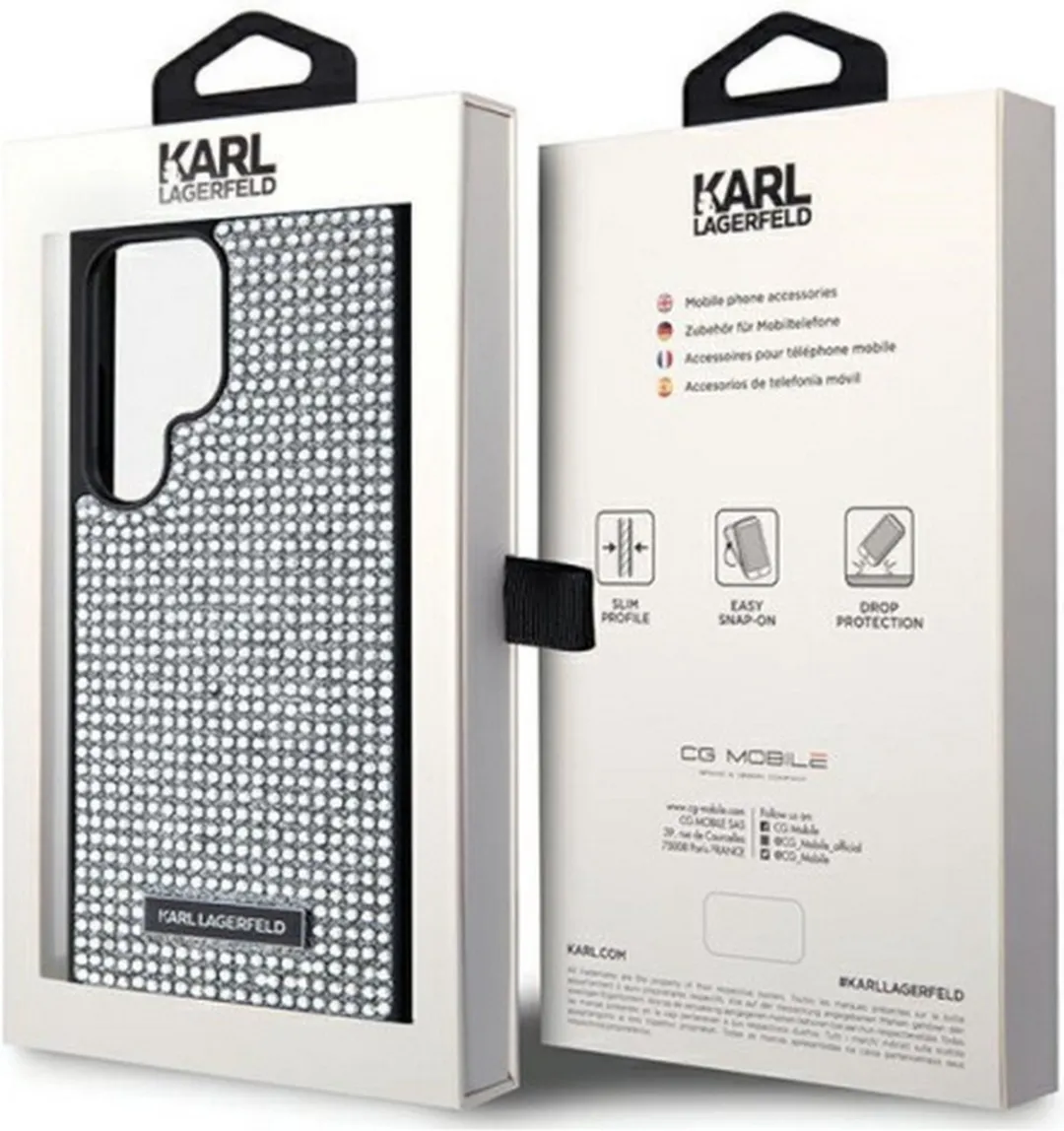 Karl Lagerfeld Rhinestones Back Case S928 - Zilver