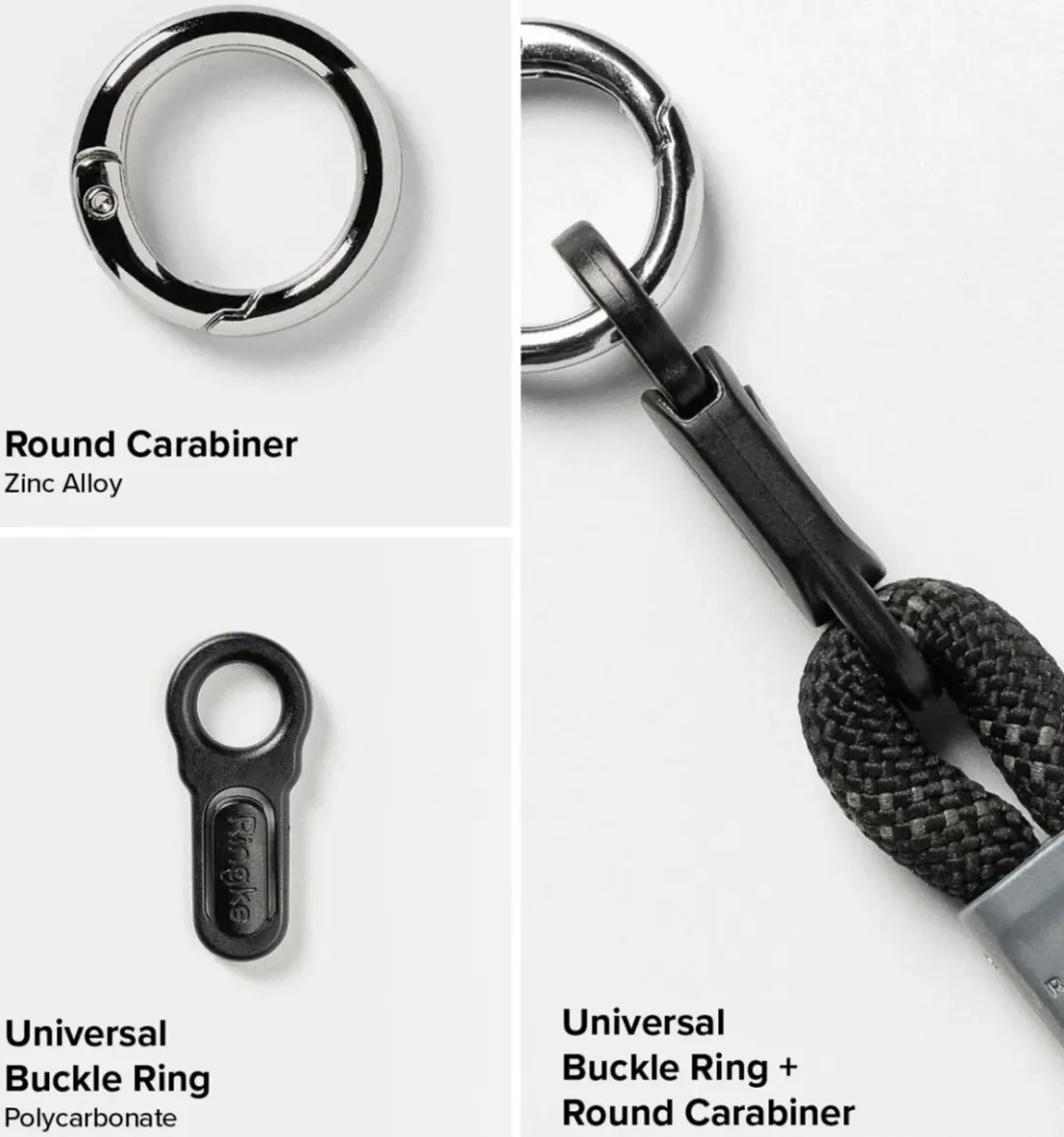 Ringke Rope Hand Strap Universeel Telefoonkoord - Zwart