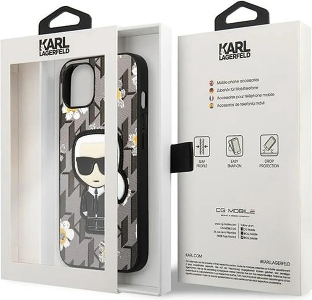 Karl Lagerfeld KLHCP13SPMNFIK1 iPhone Hoesje - Grijs