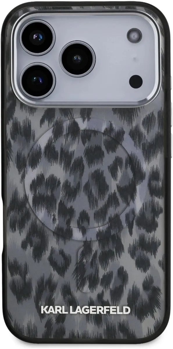 Karl Lagerfeld IML Leopard Magsafe Hoesje - iPhone 17 Pro - Zwart