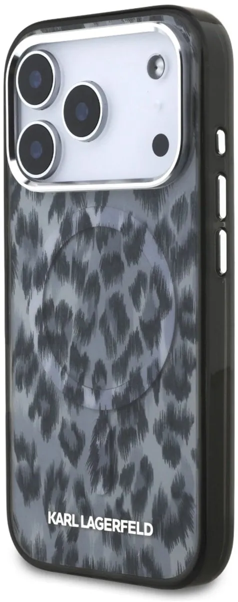 Karl Lagerfeld IML Leopard Magsafe Hoesje - iPhone 17 Pro - Zwart