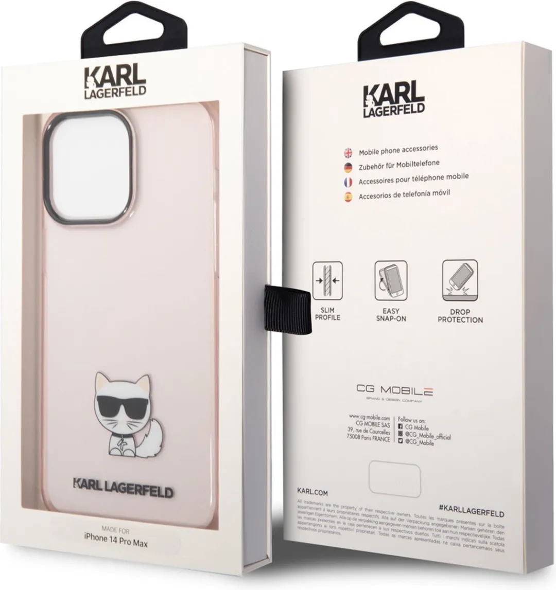 Karl Lagerfeld iPhone 14 Pro Max TPU Hoesje - Roze - 3666339076504