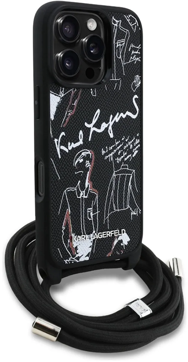 Karl Lagerfeld Backcase Hoesje iPhone 16 Pro Max - Zwart