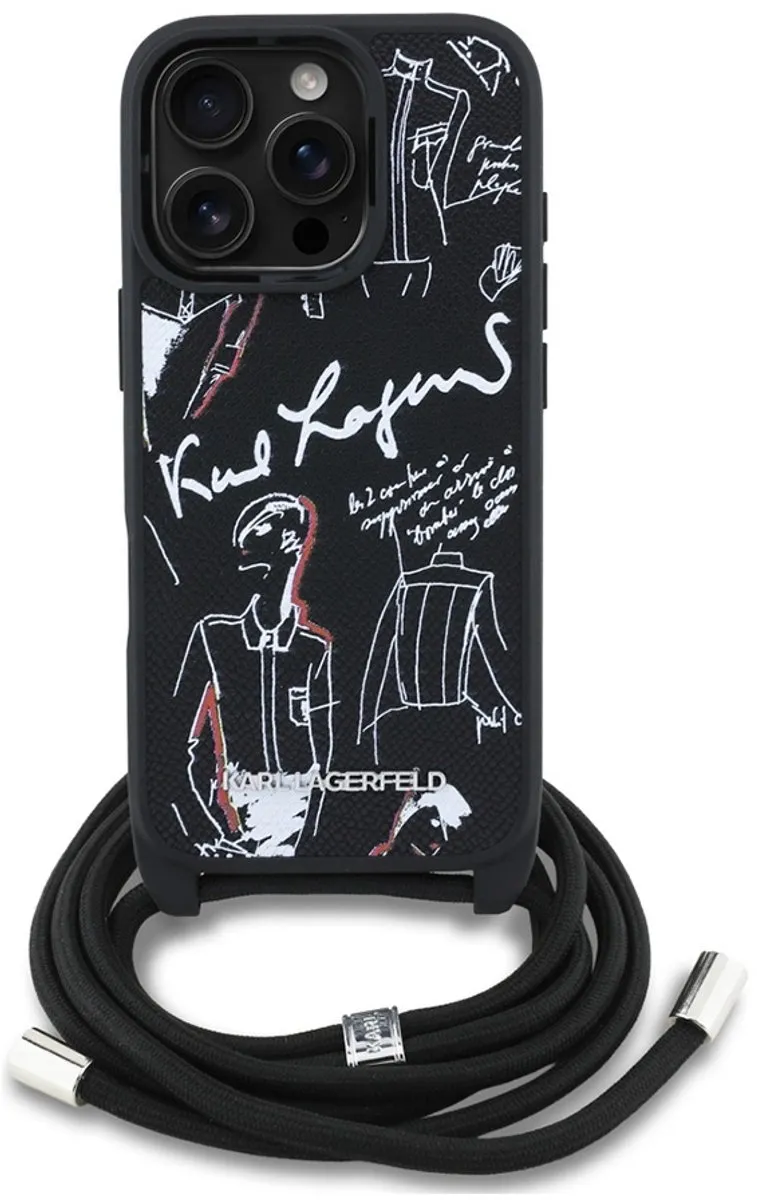 Karl Lagerfeld Backcase Hoesje iPhone 16 Pro Max - Zwart